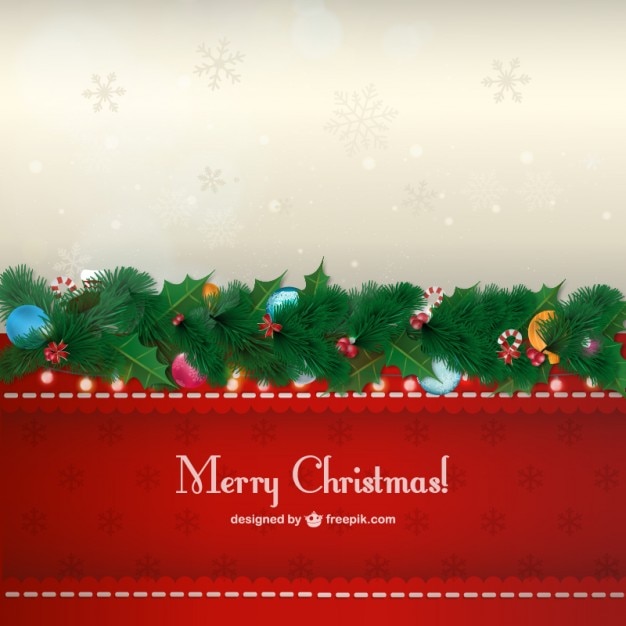 Free Vector christmas garland card