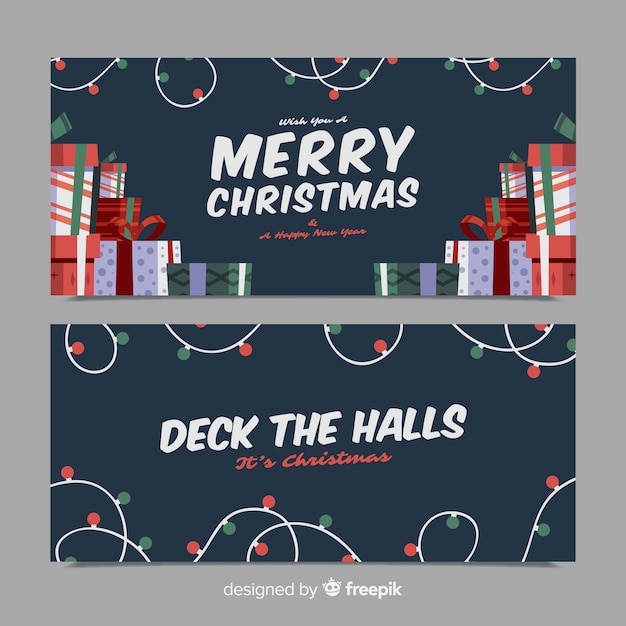 Free vector christmas gifts carol banner