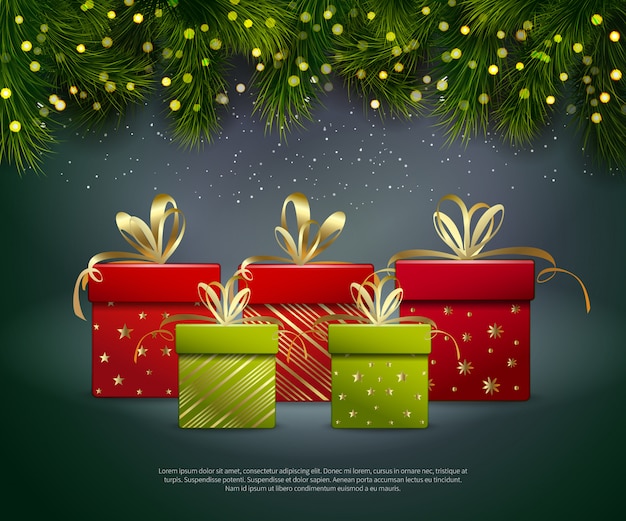 Free Vector christmas gifts template