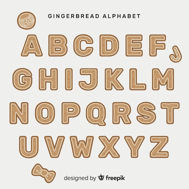 Christmas gingerbread alphabet