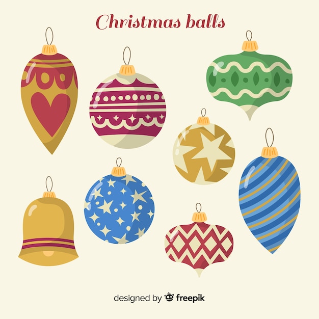 Christmas hand drawn balls collection