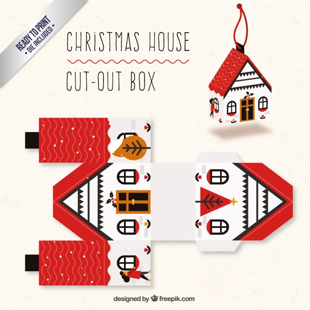 Free Vector christmas house box