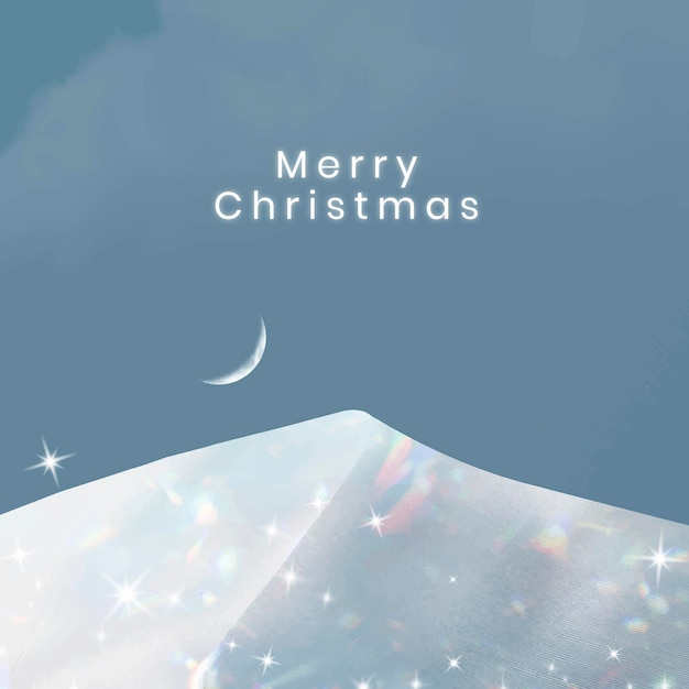 Free Vector christmas instagram post template, aesthetic snowy mountain design vector