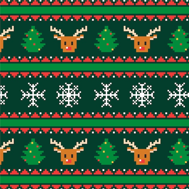 Free Vector christmas knitted pattern