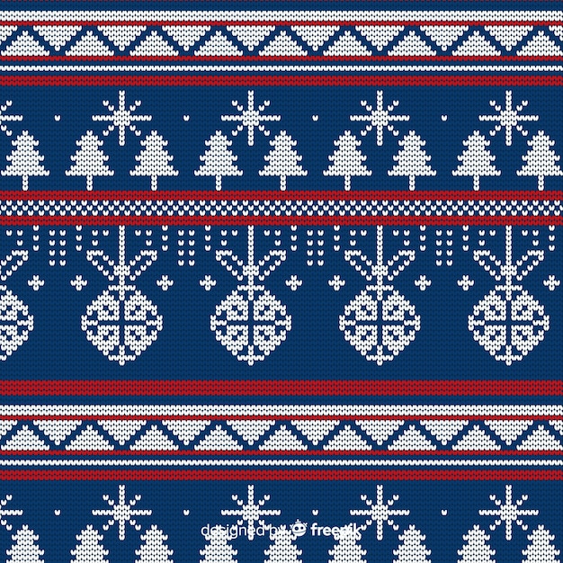 Free Vector christmas knitting pattern