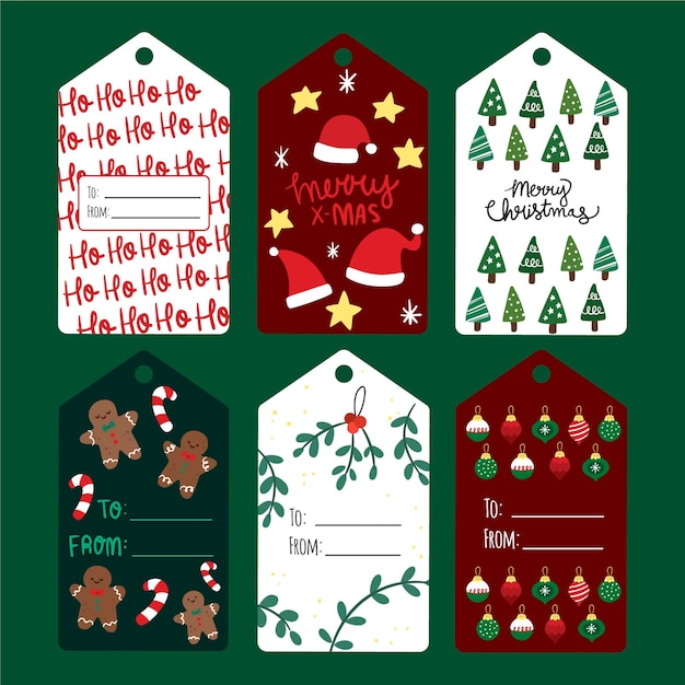 Christmas label  collection in flat design