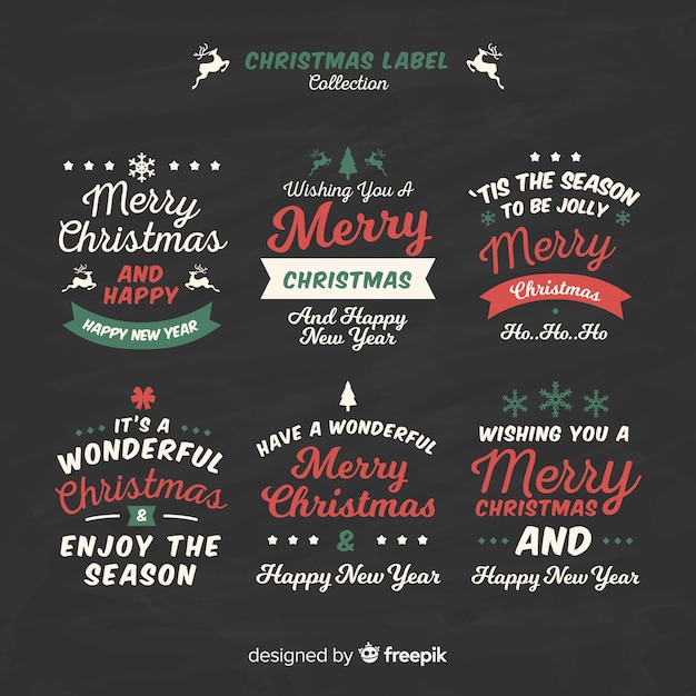 Free Vector christmas labels collection