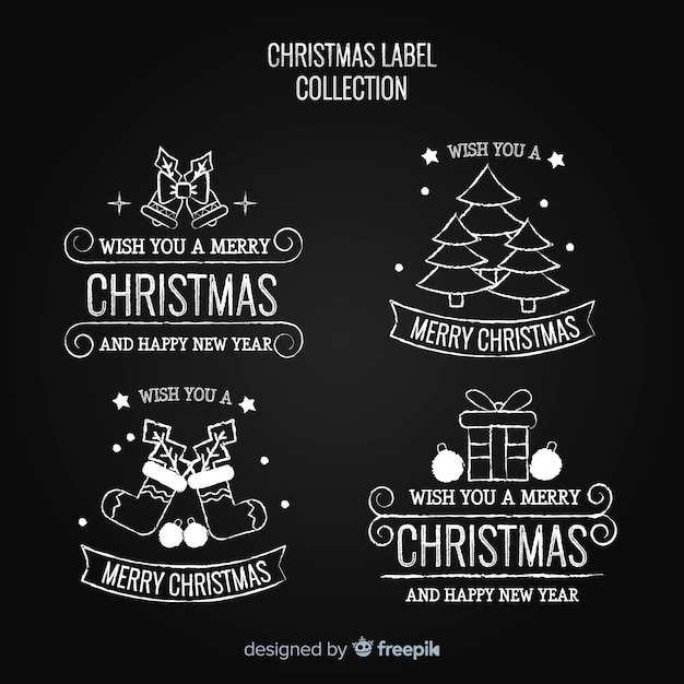 Free vector christmas labels collection