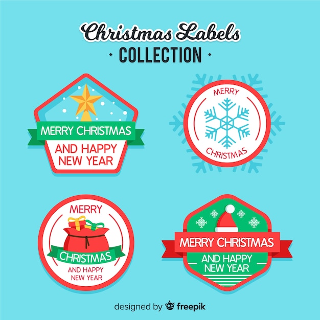 Free Vector christmas labels set