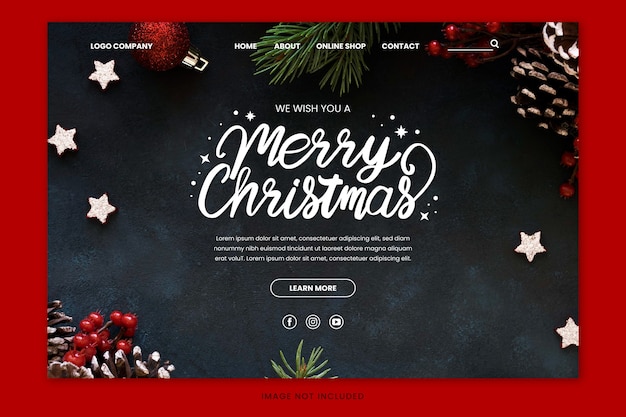 Christmas landing page with hand drawn lettering