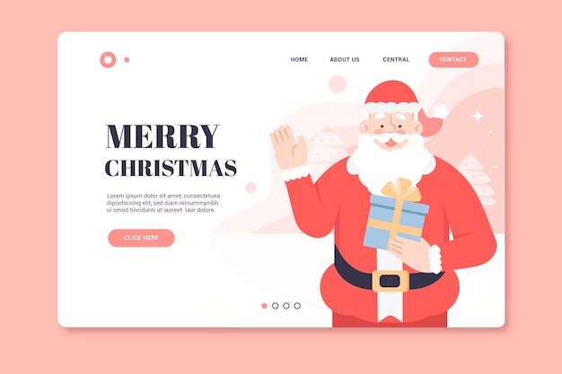 Christmas landing page with santa