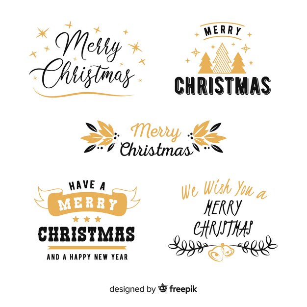 Christmas lettering label collection