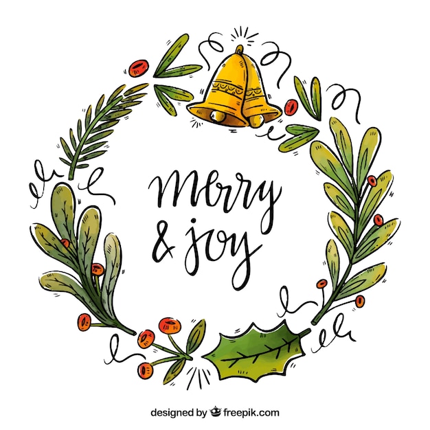 Christmas lettering with floral decoration