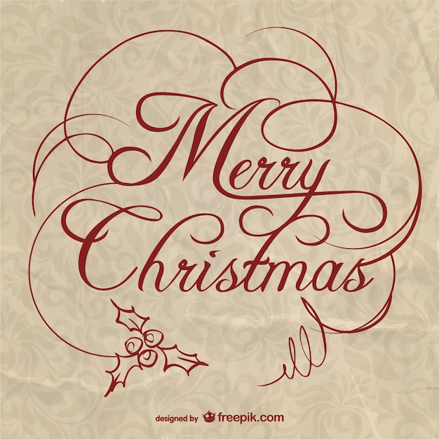 Free Vector christmas lettering with paper texture