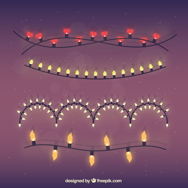 Free Vector christmas lights collection