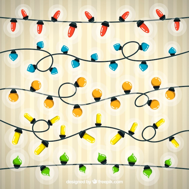 Free Vector christmas lights in different colors