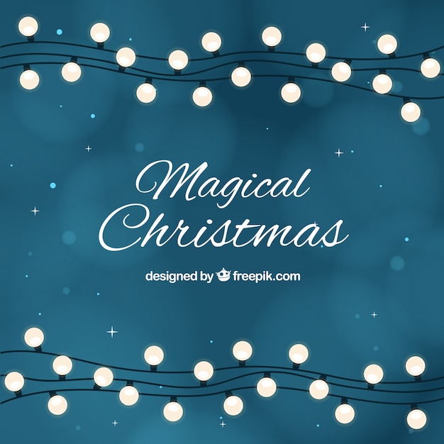 Free Vector christmas lights garland background