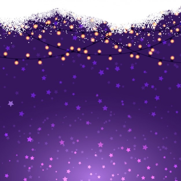 Christmas lights on a purple background