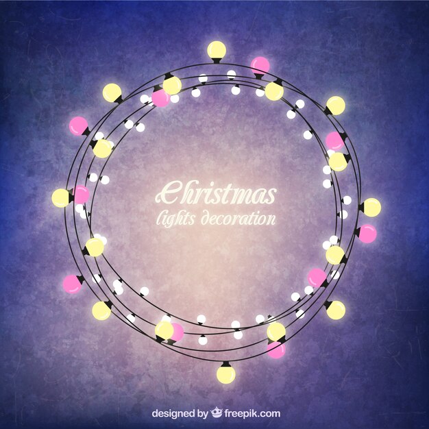 Christmas Lights Round Frame 