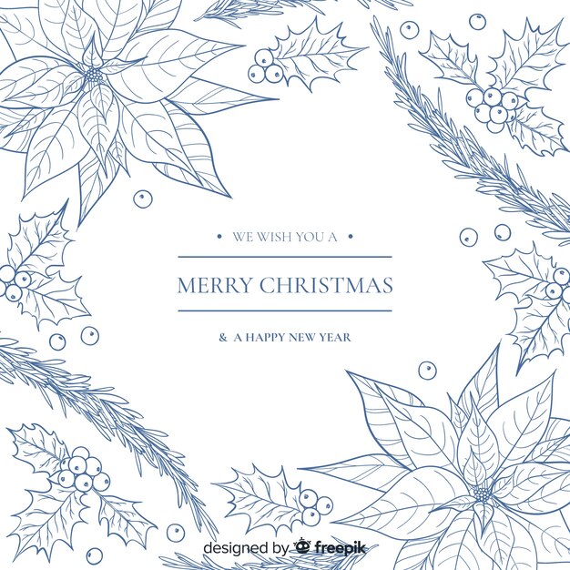 Christmas lineal plants background