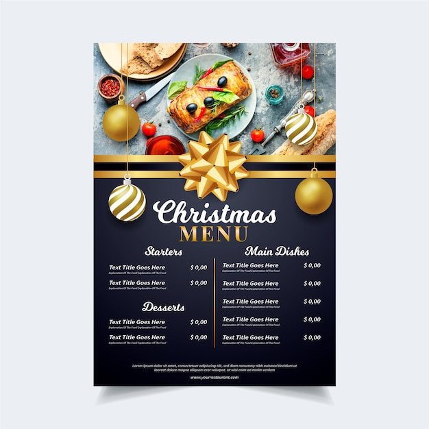 Christmas menu template with image