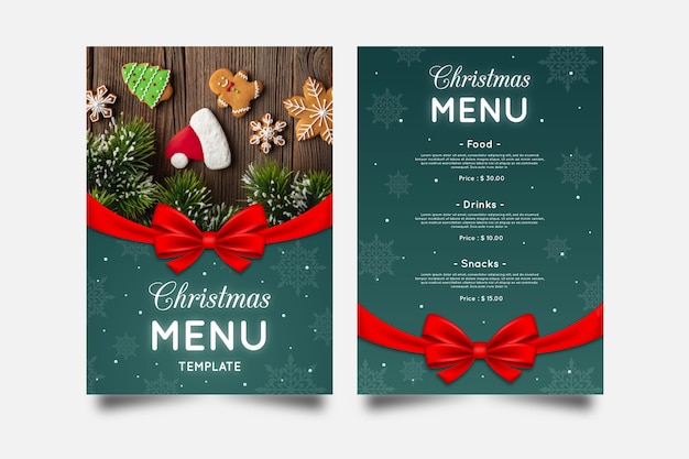 Christmas menu template