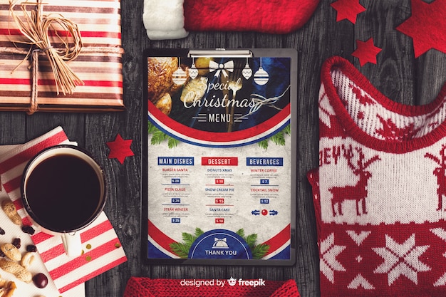 Free Vector christmas menu template