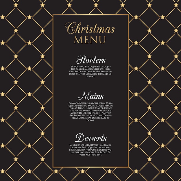 Christmas menu  with gold stars