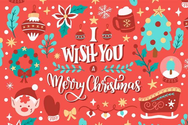 Christmas message lettering background