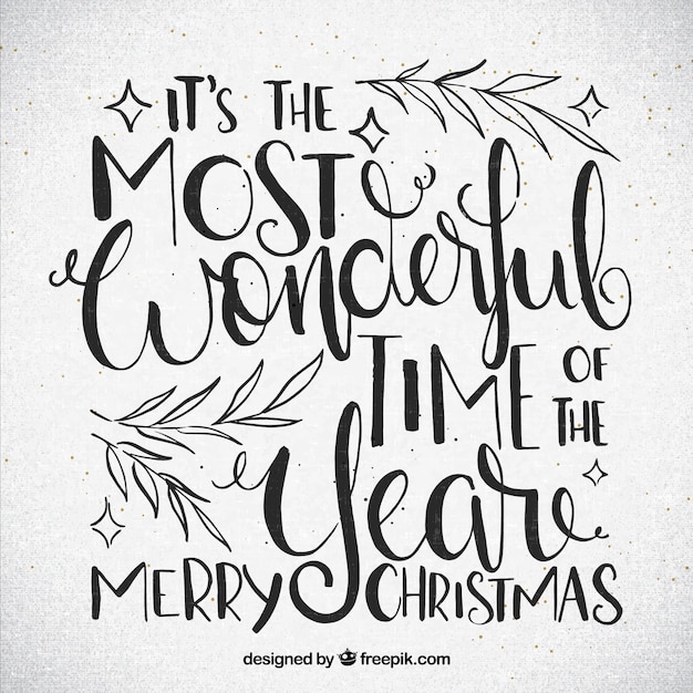 Free vector christmas message lettering in vintage style