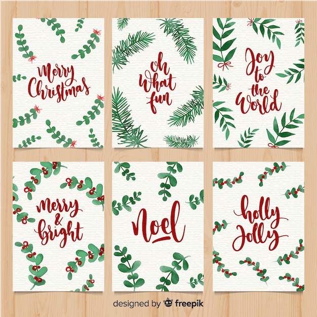 Free Vector christmas messages cards collection