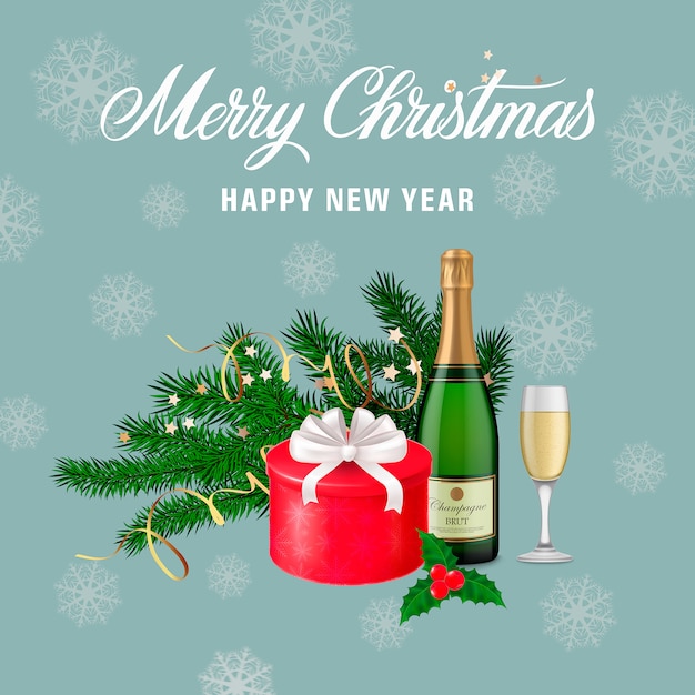 Christmas and New Year greeting card