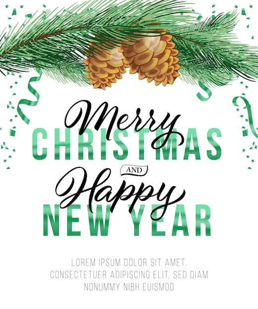 Christmas and New Year poster design