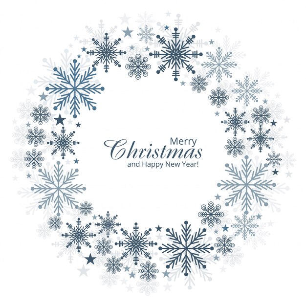 Christmas and New Year snowflakes card background vector