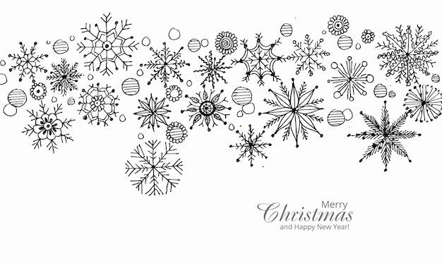 Christmas and New Year snowflakes card background vector