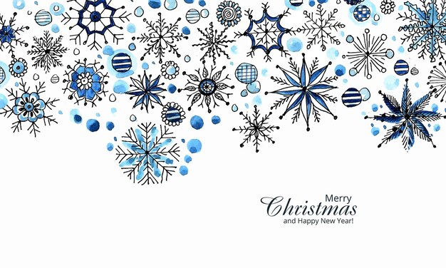 Christmas and New Year snowflakes card background vector