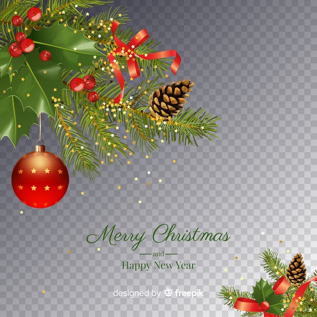 Christmas and New Year Transparent Background