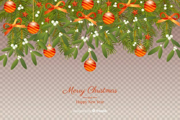 Christmas and New Year Transparent Background