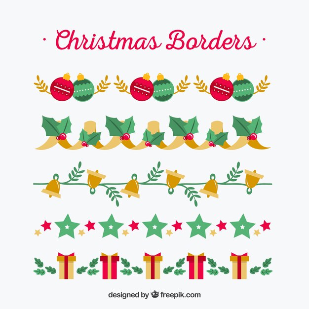 Christmas ornamental borders set