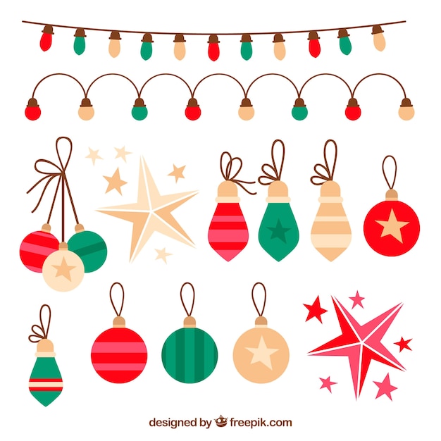 Free vector christmas ornaments set