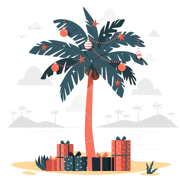 Free vector christmas palm tree concept illustration