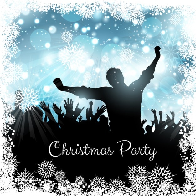 Free vector christmas party background in bokeh style