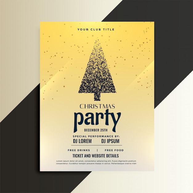 Christmas party celebration flyer with particle tree design