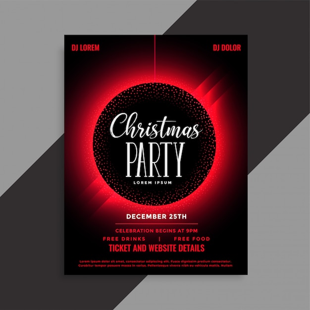 Free Vector christmas party event invitation flyer template