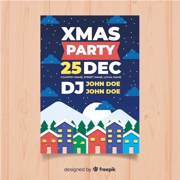 Free Vector christmas party flyer/poster