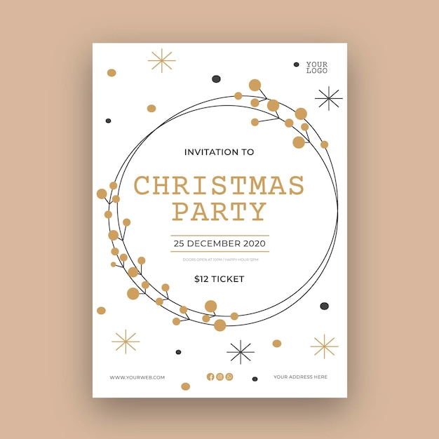 Christmas party flyer template