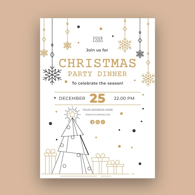 Christmas party flyer template