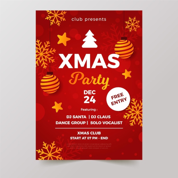 Christmas party flyer template