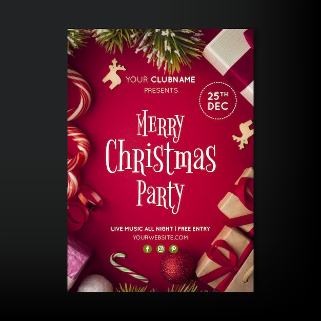 Christmas party flyer with photo