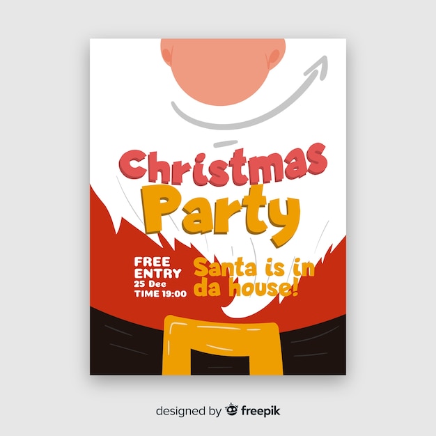 Free vector christmas party flyer